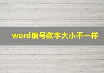 word编号数字大小不一样