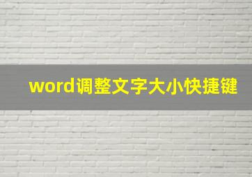 word调整文字大小快捷键