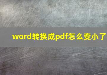 word转换成pdf怎么变小了