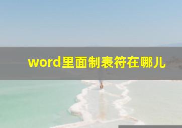 word里面制表符在哪儿