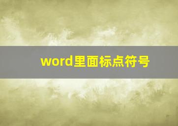 word里面标点符号