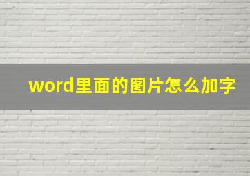 word里面的图片怎么加字