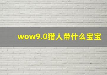 wow9.0猎人带什么宝宝