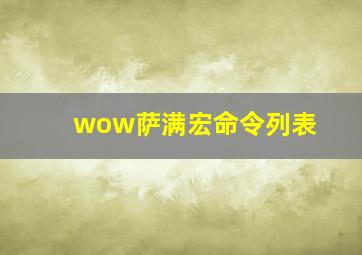 wow萨满宏命令列表