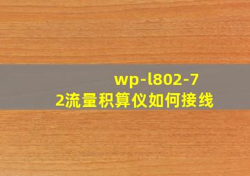 wp-l802-72流量积算仪如何接线