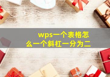 wps一个表格怎么一个斜杠一分为二