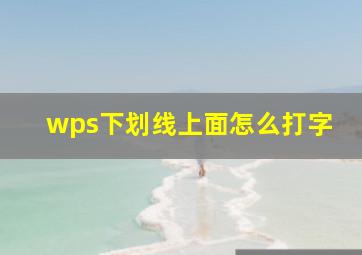 wps下划线上面怎么打字