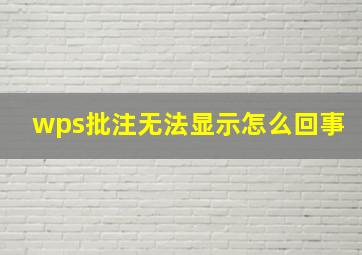 wps批注无法显示怎么回事