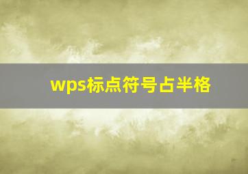 wps标点符号占半格