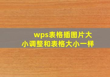 wps表格插图片大小调整和表格大小一样