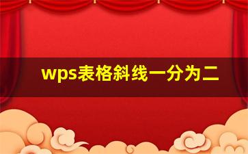 wps表格斜线一分为二