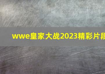 wwe皇家大战2023精彩片段