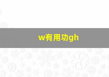 w有用功gh