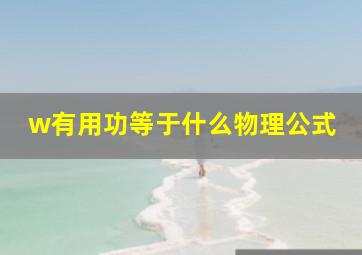 w有用功等于什么物理公式