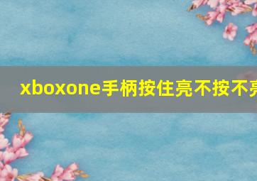 xboxone手柄按住亮不按不亮