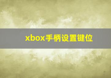 xbox手柄设置键位