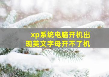 xp系统电脑开机出现英文字母开不了机