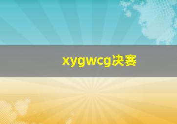 xygwcg决赛