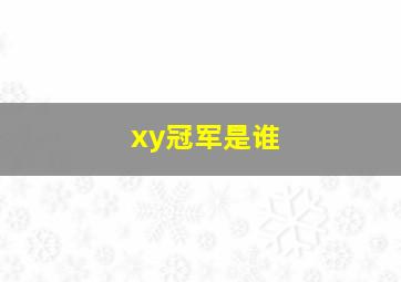 xy冠军是谁