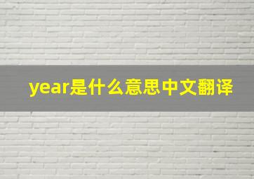 year是什么意思中文翻译