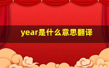 year是什么意思翻译