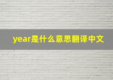 year是什么意思翻译中文