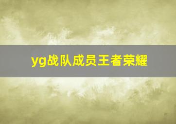 yg战队成员王者荣耀