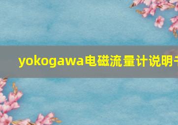 yokogawa电磁流量计说明书