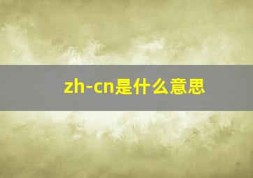 zh-cn是什么意思