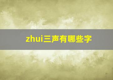 zhui三声有哪些字