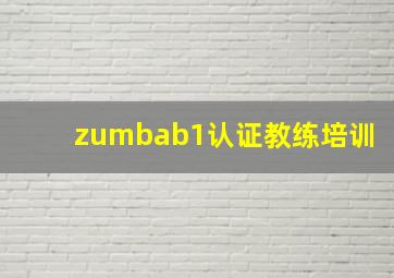 zumbab1认证教练培训