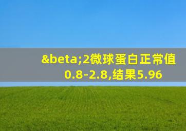 β2微球蛋白正常值0.8-2.8,结果5.96