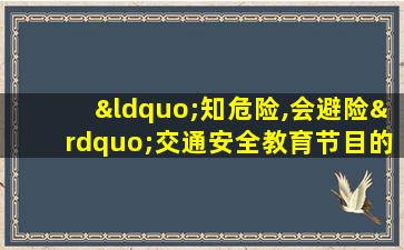 “知危险,会避险”交通安全教育节目的观后感