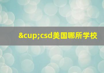 ∪csd美国哪所学校