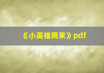 《小英雄雨来》pdf