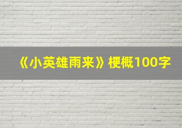 《小英雄雨来》梗概100字