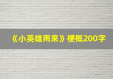 《小英雄雨来》梗概200字