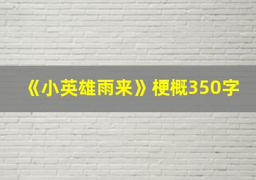 《小英雄雨来》梗概350字