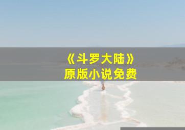 《斗罗大陆》原版小说免费