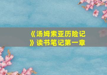 《汤姆索亚历险记》读书笔记第一章