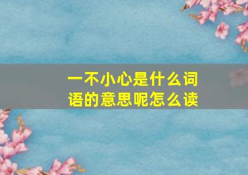 一不小心是什么词语的意思呢怎么读