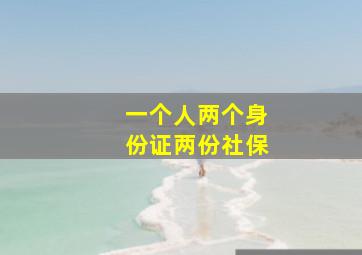 一个人两个身份证两份社保