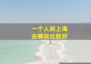 一个人到上海去哪玩比较好