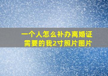 一个人怎么补办离婚证需要的我2寸照片图片