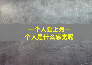 一个人爱上另一个人是什么感觉呢