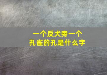 一个反犬旁一个孔雀的孔是什么字