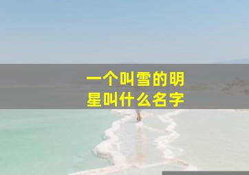 一个叫雪的明星叫什么名字