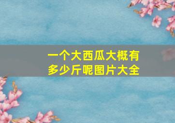 一个大西瓜大概有多少斤呢图片大全