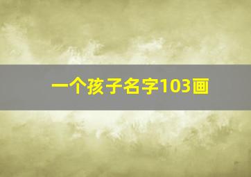 一个孩子名字103画