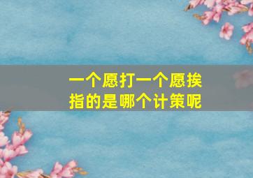 一个愿打一个愿挨指的是哪个计策呢